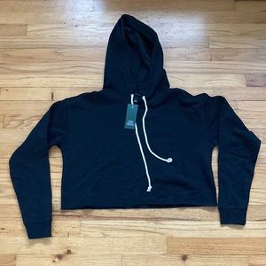 Cropped hooded sweatshirt